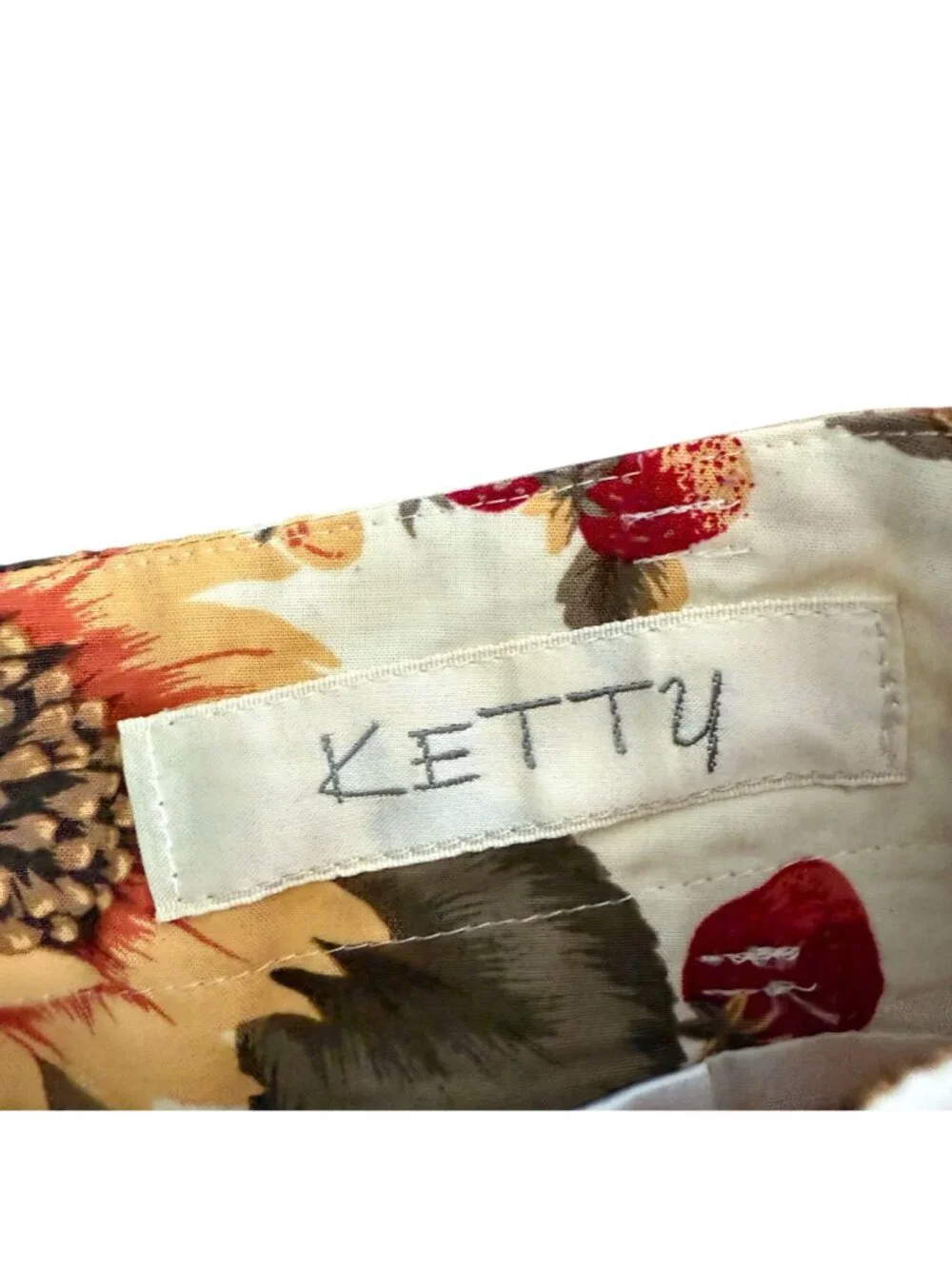 Vintage Ketty Inspired Sunflower High Waist A-Line Shorts Women's Beige Brown